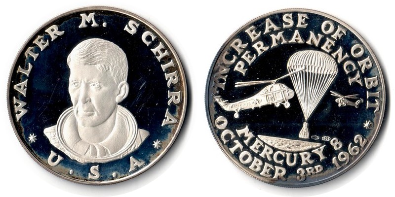  USA   Medaille   1962    FM-Frankfurt  Feinsilber: 23,13g Silber   Increase of Orbit Permanency   