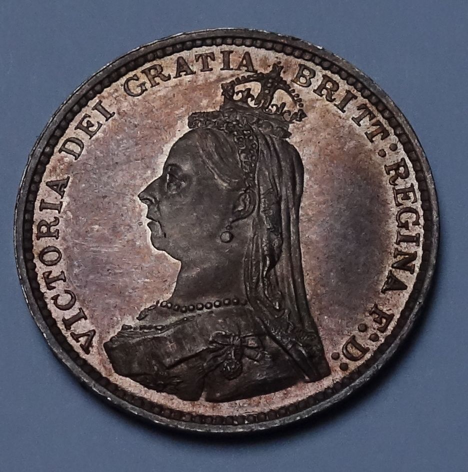 3 Pence 1887 Queen Victoria unz