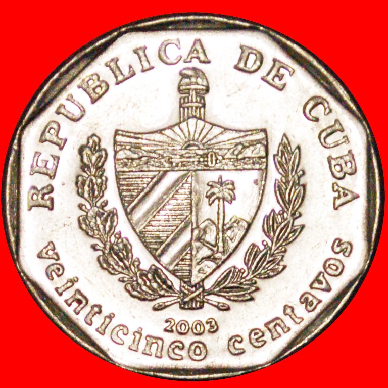  √ TRINIDAD: KUBA ★ 25 CENTAVOS 2003 ↑↓ CONVERTIBLE PESO VZGL STEMPELGLANZ!   