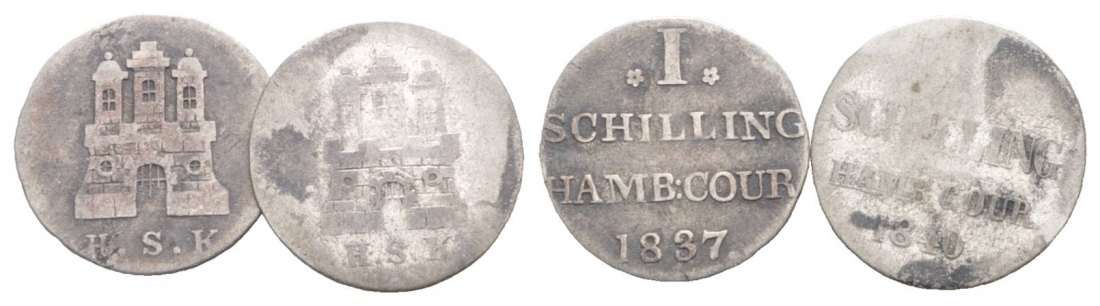  Hamburg, 2 Kleinmünzen   