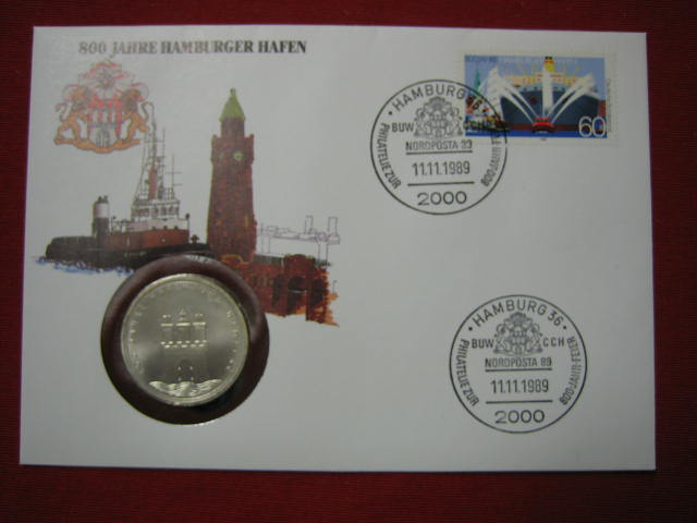  Numisbrief BRD 10 DM Hamburger Hafen   