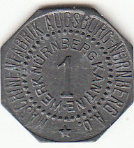 (B013)Notgeld - Bayern, MASCHINENFABRIK AUGSBURG-NÜRNBERG A.G. WERK NÜRNBERG KANTINE