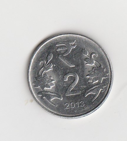  2 Rupees Indien 2013 mit Punkt unter der Jahreszahl (K853)   