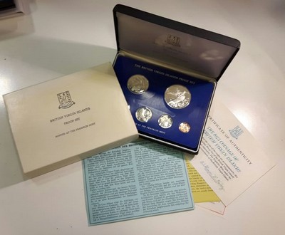  British Virgin Islands Proof Set 1975 1 Cent - 1 Dollars FM-Frankfurt Feingewicht: 23,78g Silber PP   