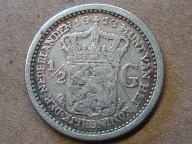  Niederlande 1/2 Gulden 1913   