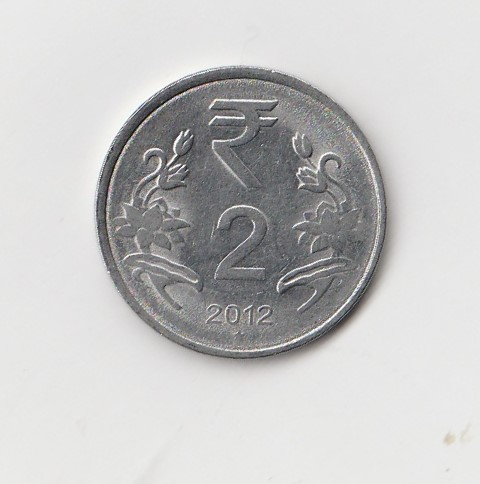  2 Rupees Indien 2012 mit Stern unter der Jahreszahl  (K857)   