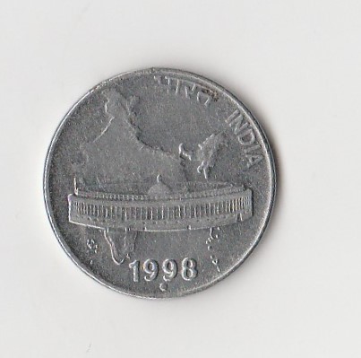  50 Paise Indien 1998 mit Punkt unter der Jahrezahl   (K868)   