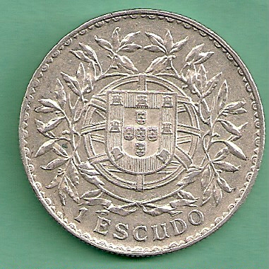  Portugal - 1 Escudo 1915 Silber   