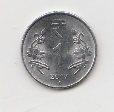  1 Rupee Indien 2017 mit Punkt unter der Jahreszahl (K916)   