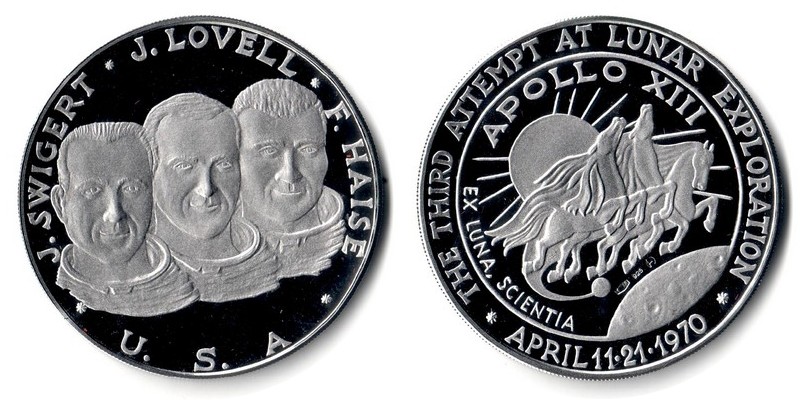  USA   Medaille 1969  FM-Frankfurt  Feinsilber: 23,13g Silber  The third attempt at lunar exploration   