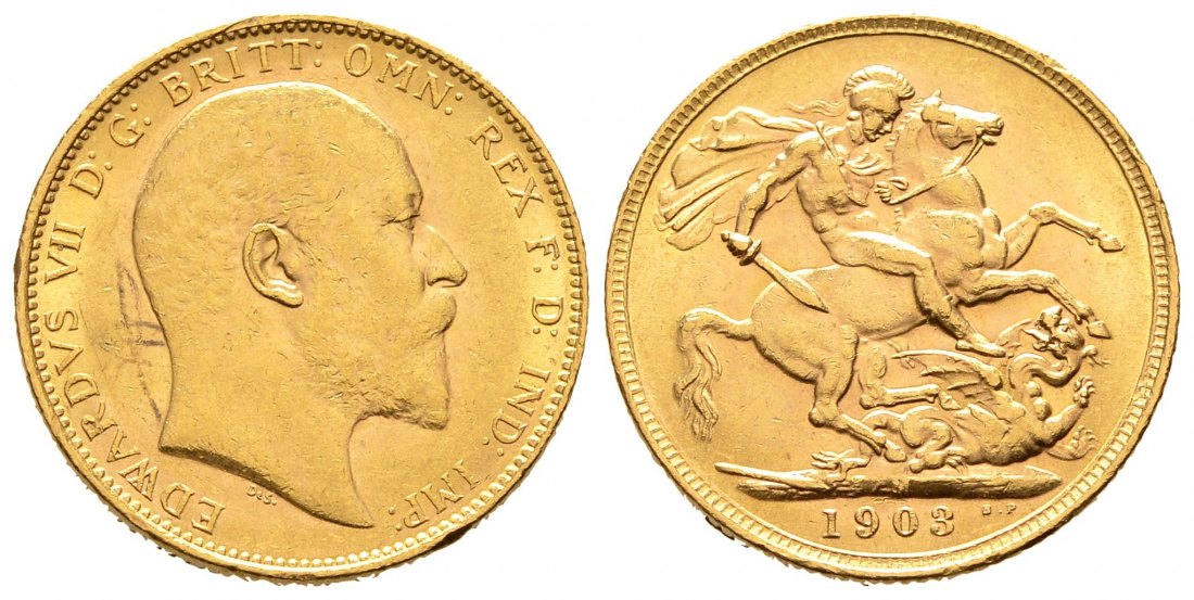 PEUS 8783 Großbritannien 7,32 g Feingold. Eduard (1901 - 1910) Sovereign GOLD 1903 M Melbourne Kratzer, Sehr schön