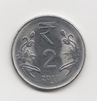  2 Rupees Indien 2017 mit Punkt unter der Jahreszahl (K932)   