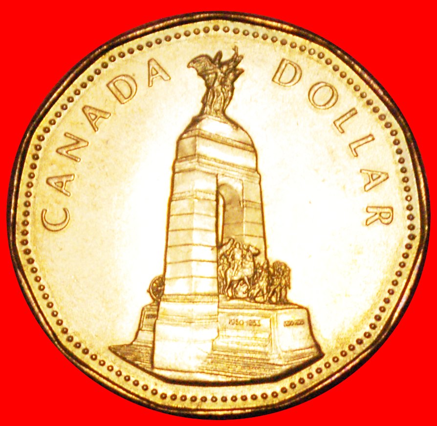  √ WAR MEMORIAL: CANADA ★ 1 DOLLAR 1914-1918 1939[-1945] 1950-1953 1994! LOW START ★ NO RESERVE!   