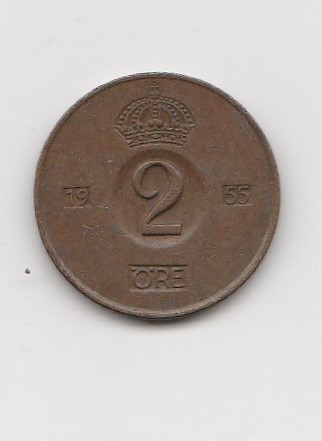  2 Öre Schweden 1955 (I005)   