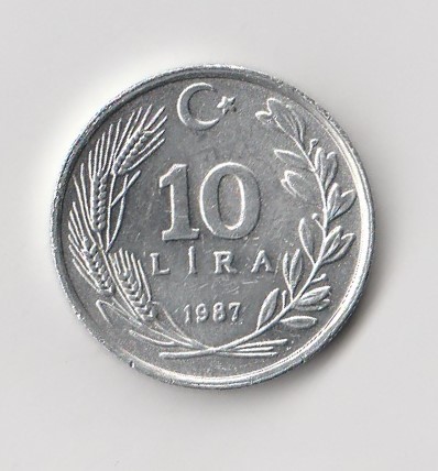  10 Lira Türkei 1987 (I025)   