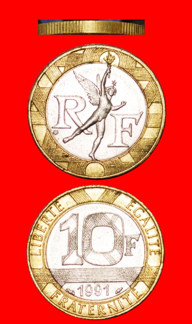 √ NUDE SPIRIT OF FREEDOM: FRANCE ★10 FRANCS 1991 extra reeds UNPUBLISHED! LOW START ★ NO RESERVE!