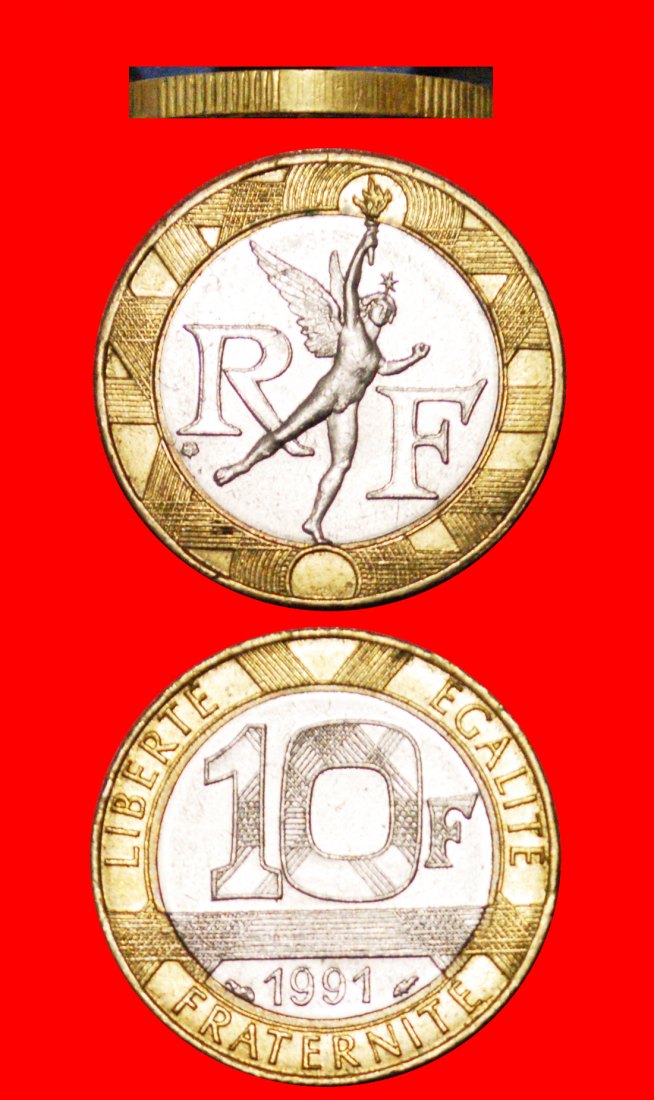  √ NUDE SPIRIT OF FREEDOM: FRANCE ★10 FRANCS 1991 extra reeds UNPUBLISHED! LOW START ★ NO RESERVE!   