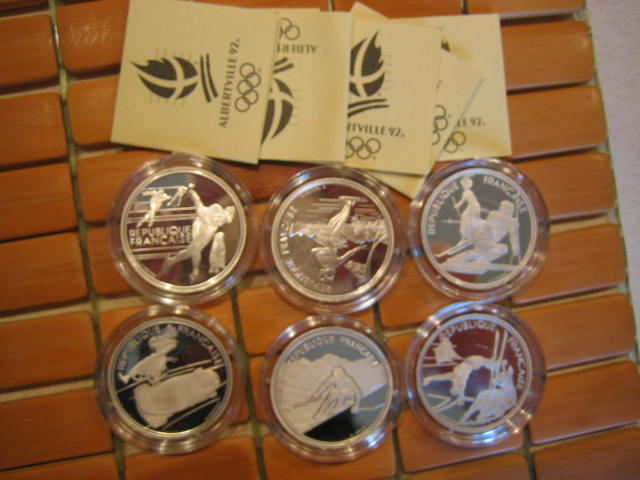 Olympia Albertville 6 x 100 Francs Silber Proof