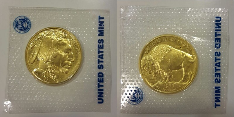 USA MM-Frankfurt  Feingewicht: 31,1g Gold 50 Dollars (Büffel) 2014 stempelglanz