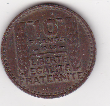  Frankreich, 10 Franc 1948   