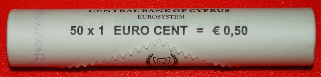  + GREECE: CYPRUS ★ 1 CENT 2012 UNC ROLL UNCOMMON! LOW START ★ NO RESERVE!!!   