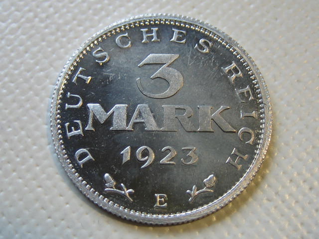  WR 3 Mark 1923 E Verfassung. Polierte Platte. Nur 2291 Ex.   