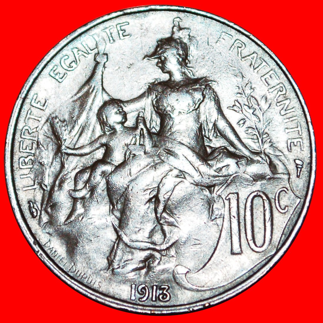  √ LIBERTY: FRANCE ★ 10 CENTIMES 1913! LOW START ★ NO RESERVE!!!   