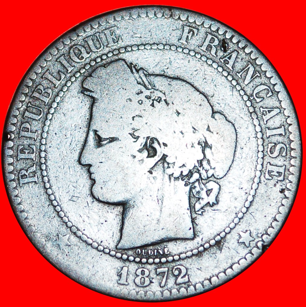  √ CERES: FRANCE ★ 10 CENTIMES 1872A! LOW START ★ NO RESERVE!   