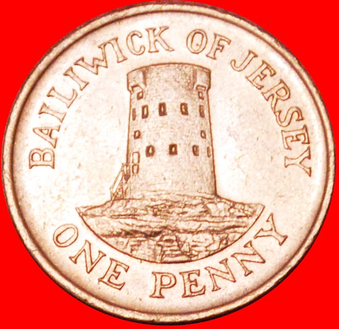  √ GROSSBRITANNIEN: JERSEY ★ 1 PENNY 1986 TURM!   