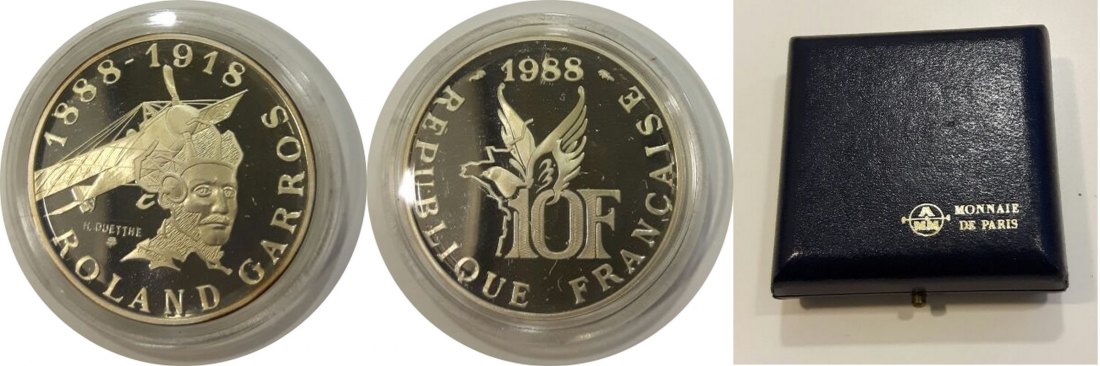  Frankreich  10 Francs  1988  FM-Frankfurt Feingewicht: 11,4g Silber pp   