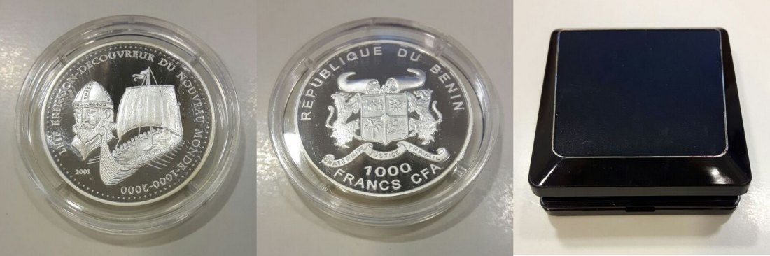  Benin  1000 Francs  2001  FM-Frankfurt  Feingewicht: ca. 15g Silber  PP   