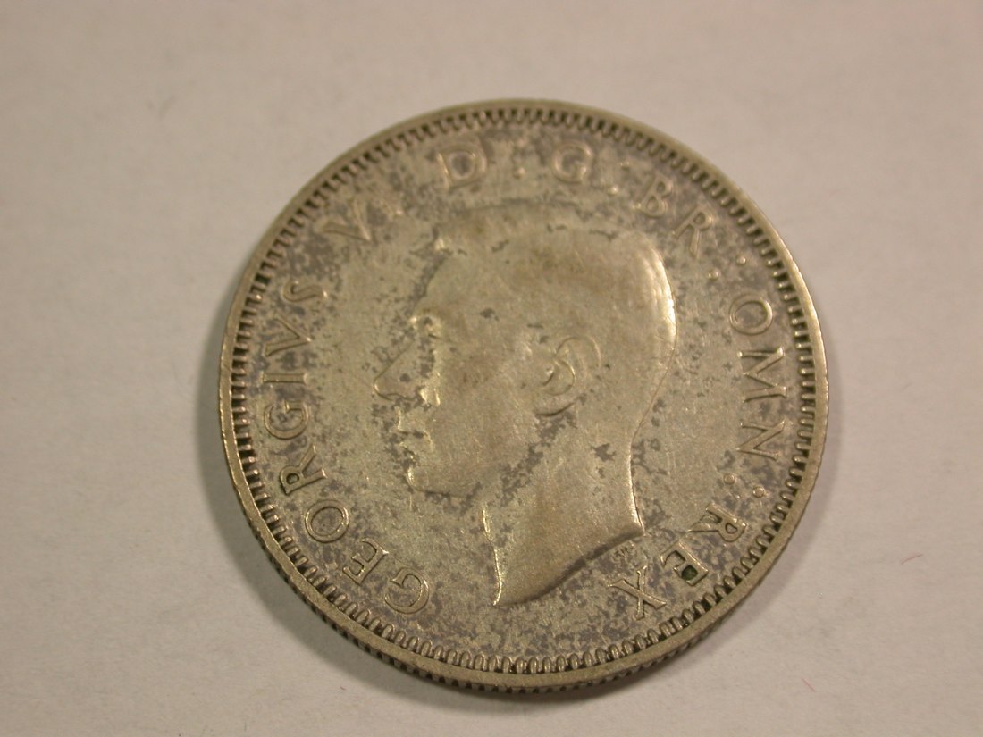  B27 Großbritannien  1 Shilling 1945 in f.vz  Originalbilder   