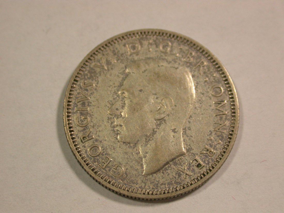  B27 Großbritannien  1 Shilling 1945 in f.vz  Originalbilder   