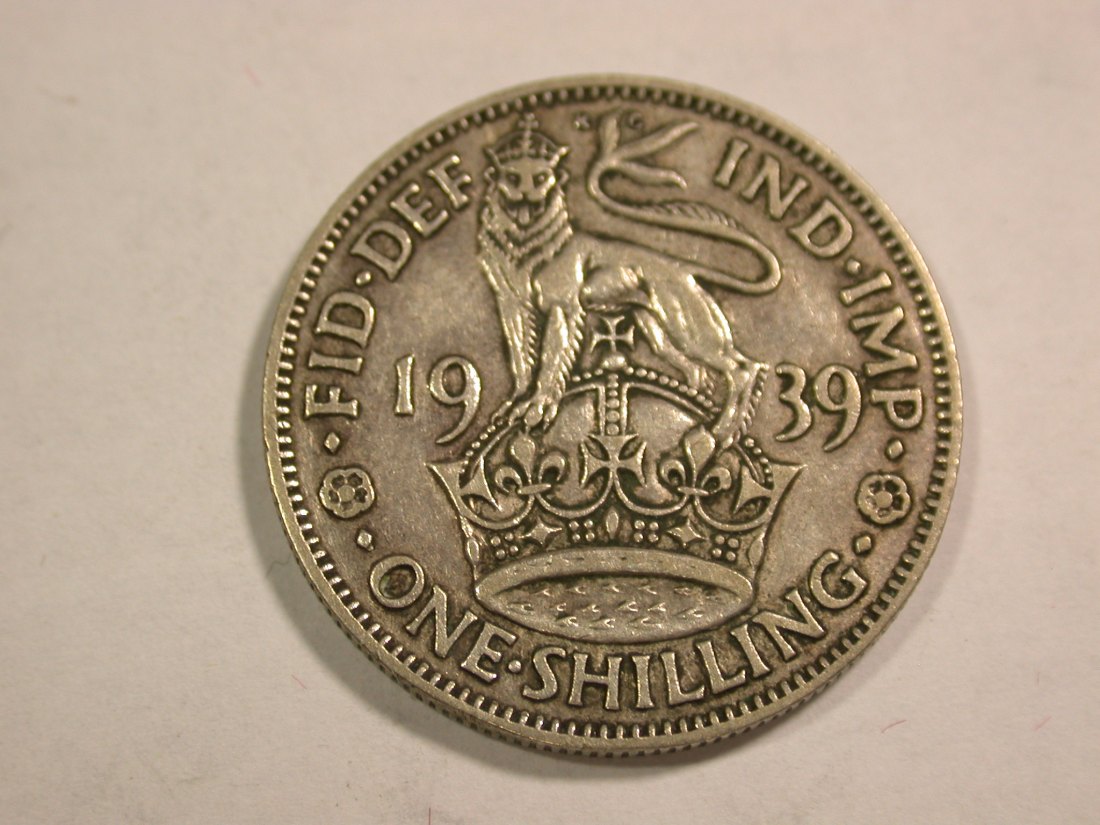 B27 Großbritannien 1 Shilling 1937 in f.vz II Originalbilder
