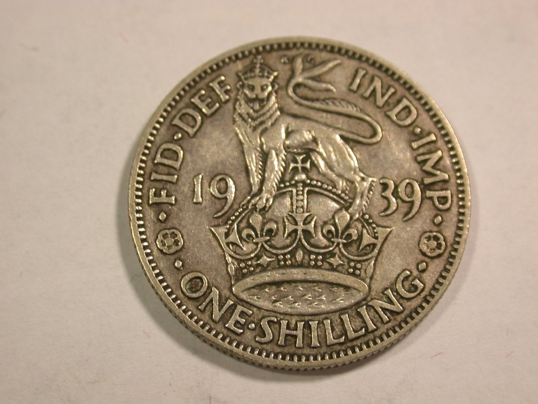  B27 Großbritannien  1 Shilling 1937 in f.vz  II  Originalbilder   