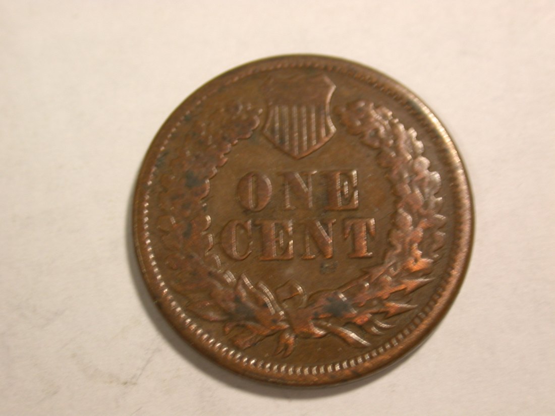  B27 USA  1 Cent Indian Head 1865 in ss/ss+ Originalbilder   