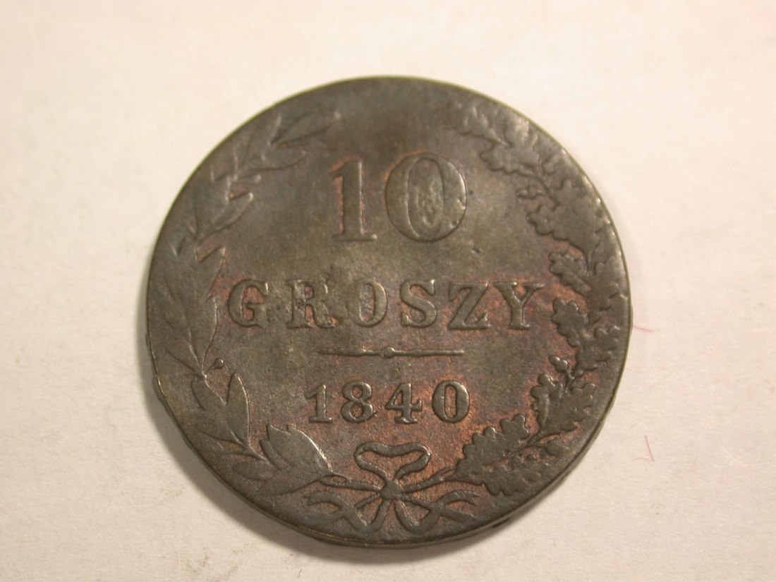 B27 Polen 10 Grosz 1840 Warschau in ss Originalbilder