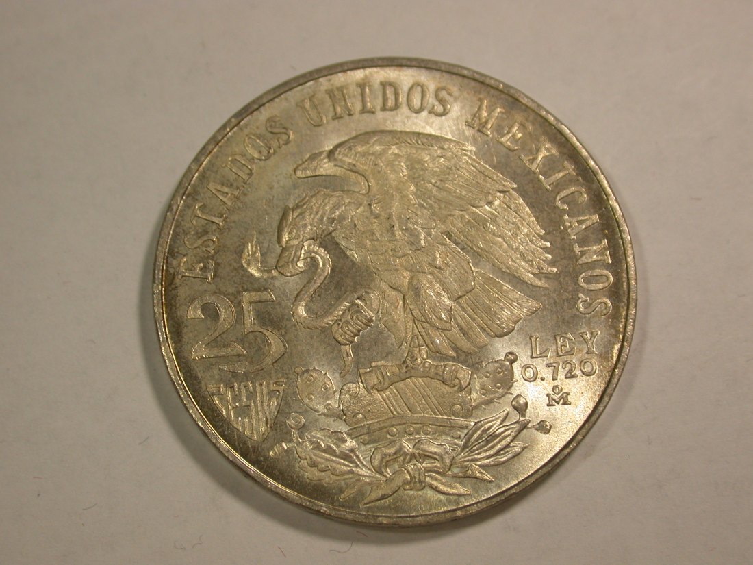  B27 Mexico 25 Pesos Silber Olympia in ST- Feinst !!!  Originalbilder   