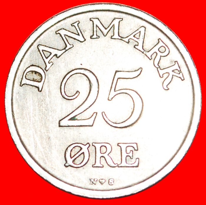  √ MONOGRAM: DENMARK ★ 25 ORE 1949! Frederik IX (1899-1972) LOW START ★ NO RESERVE!   