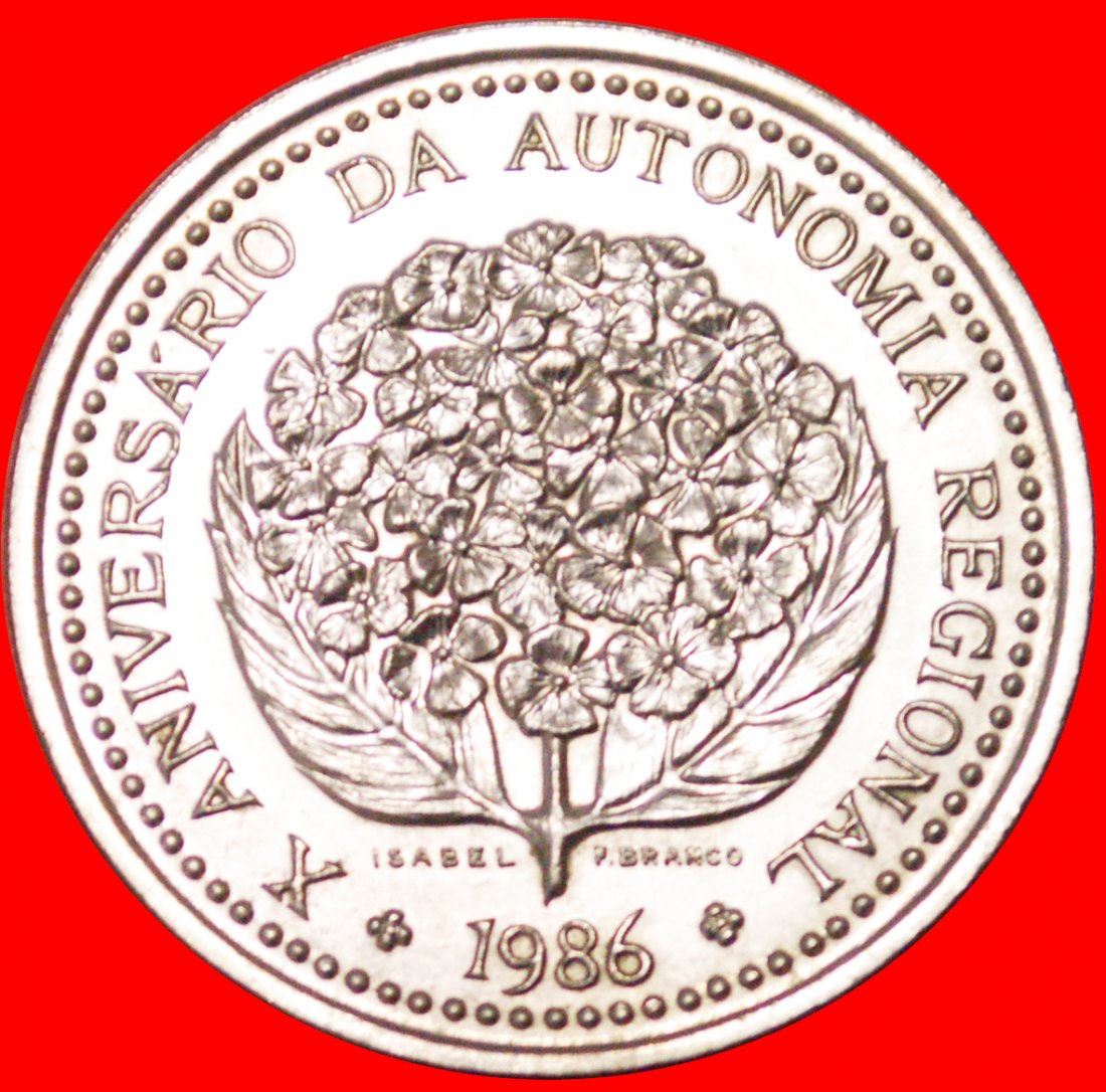  √ FLOWERS: AZORES ★ 100 ESCUDOS 1986 UNC MINT LUSTER! LOW START ★ NO RESERVE!   