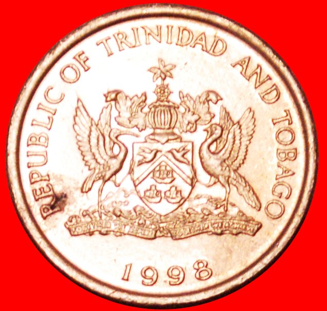  √ HUMMING-BIRD and 3 SHIPS: TRINIDAD AND TOBAGO ★ 1 CENT 1998 MINT LUSTER! LOW START ★ NO RESERVE!   