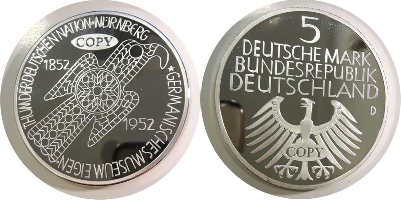  Deutschland   Medaille   5 Deutsche Mark   FM-Frankfurt   Gewicht: 110g  PP   