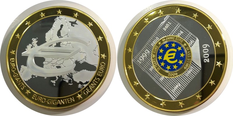  Europa   Medaille   10 Jahre Euro   FM-Frankfurt   Gewicht: 75g  PP   