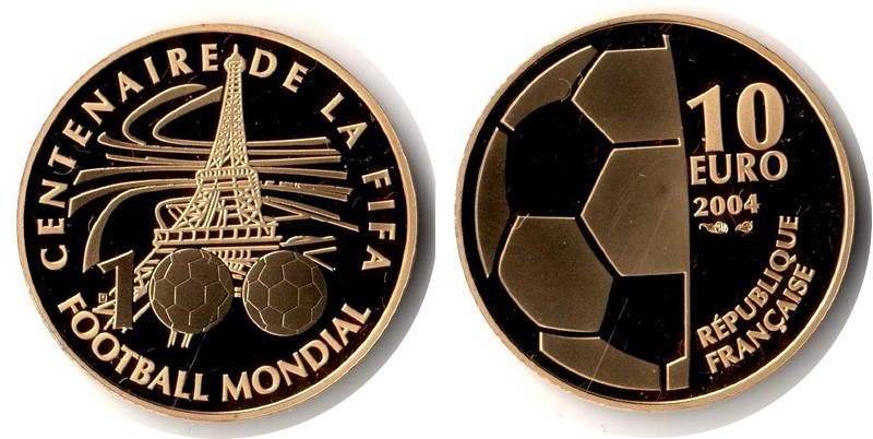 Frankreich MM-Frankreich Feingewicht: 7,75g Gold 10 EURO 2004 PP