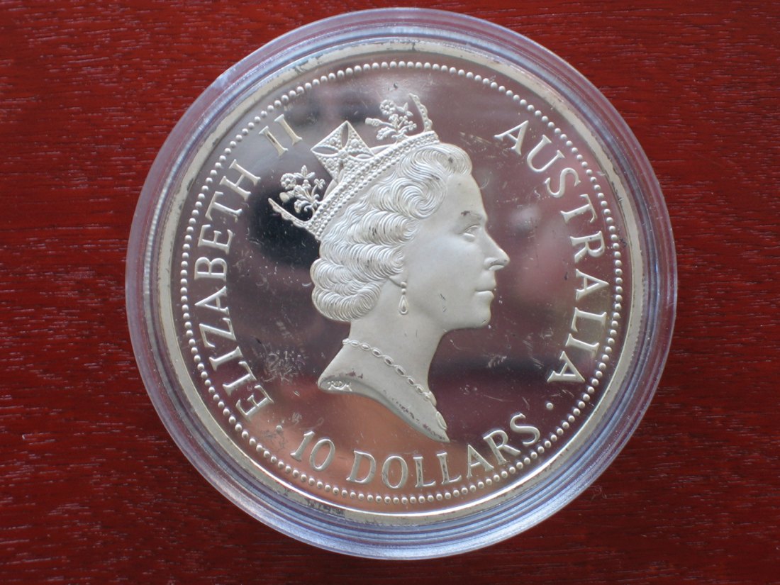  Australien 10 Dollar 1991 Kookaburra. 2 Unzen Silber.   