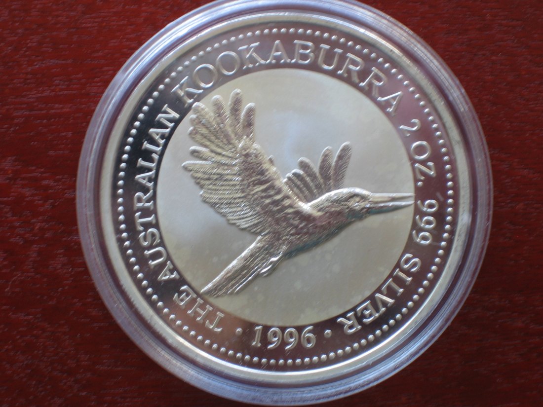  Australien 2 Dollar 1996 Kookaburra. 2 Unzen Silber.   