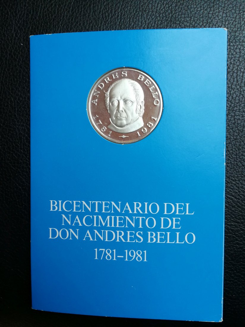  100 Bolivares 1981 Andres Bello Venezuela PP Silber orginal Verpackung   