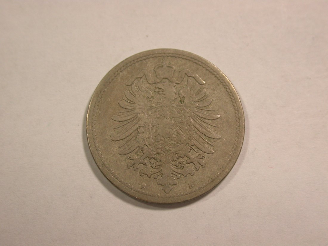  C01 KR 10 Pfennig 1876 B in s-ss  Orginalbilder   