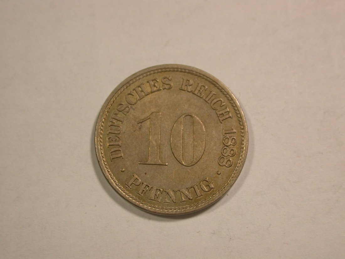  C01 KR 10 Pfennig 1888 D in vz-st/f.st Rdf. Erhaltung !!!  Orginalbilder   