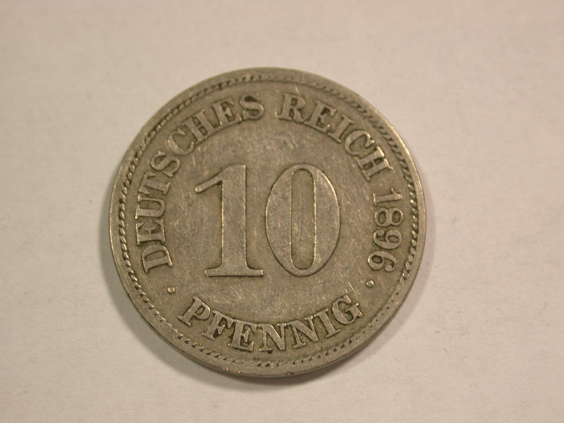  C01 KR 10 Pfennig 1896 E in f.ss  Orginalbilder   
